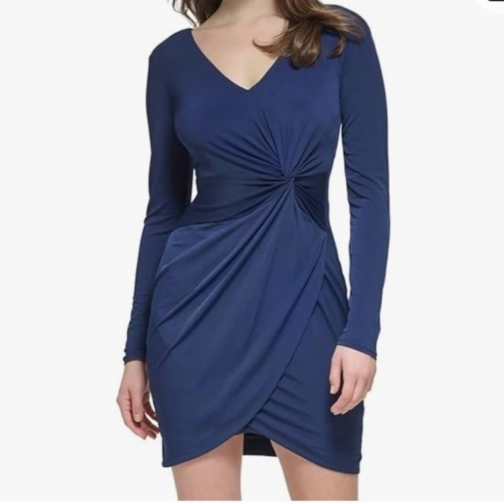 Guess Navy Blue Long Sleeve Dress. Size 8.